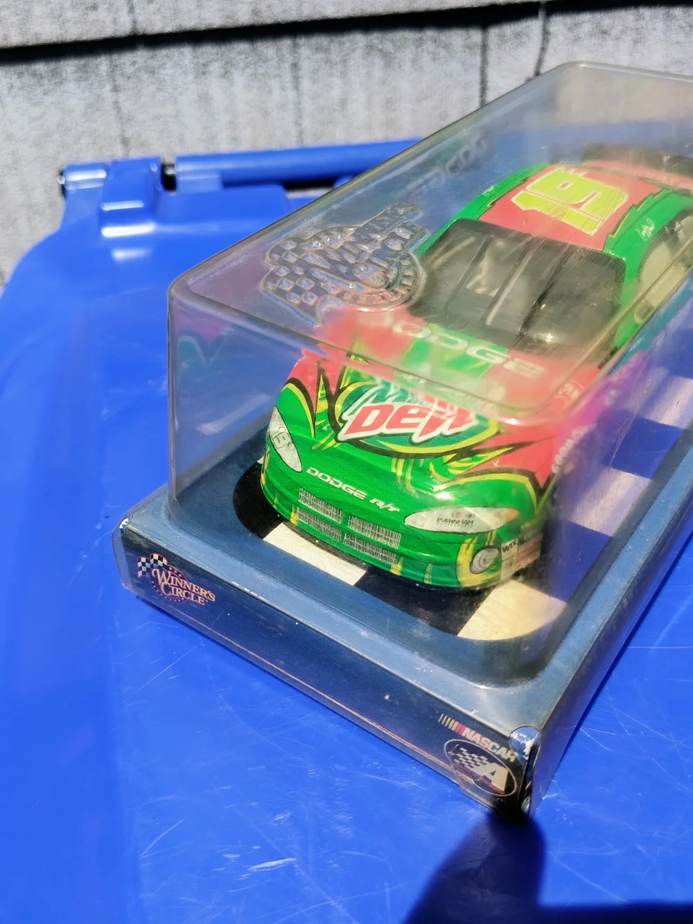 Die-Cast Mountain Dew 19 Dodge Nascar Toy Car - Green 1/24 Scale Dated 2002